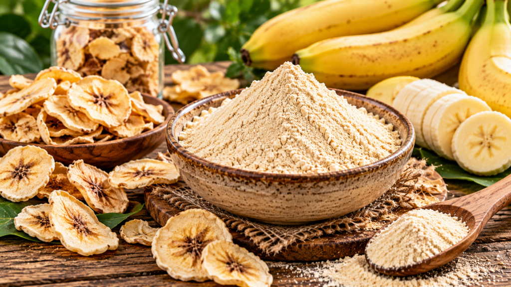 Rustic Banana Powder and Chips Still Life