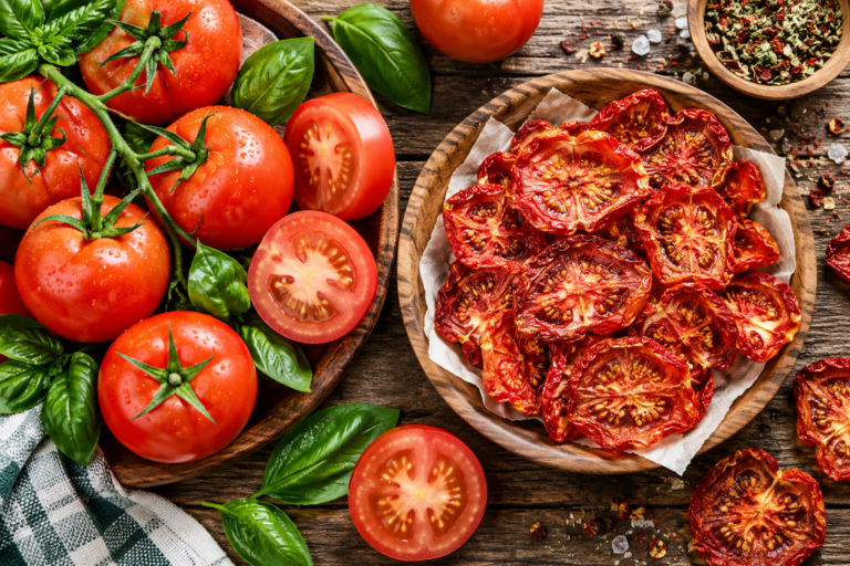 Rustic Tomato Harvest with Basil and Spices