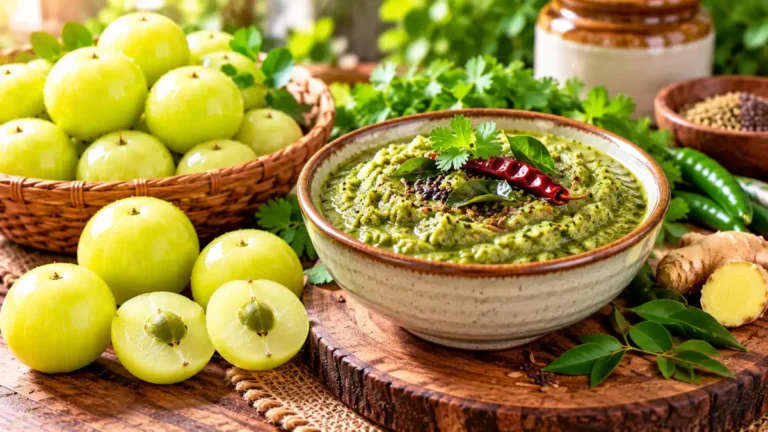 Amla chutney recipe made with fresh Indian gooseberries