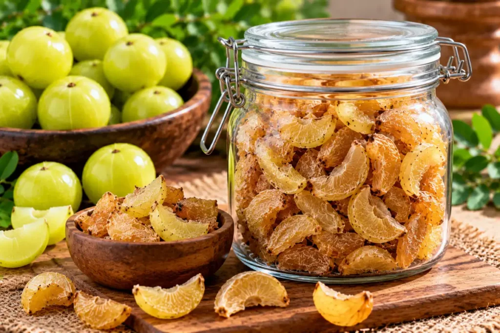How to Dry Amla at Home: Easy Methods, Tips & Storage 5 Dried amla stored in an airtight container