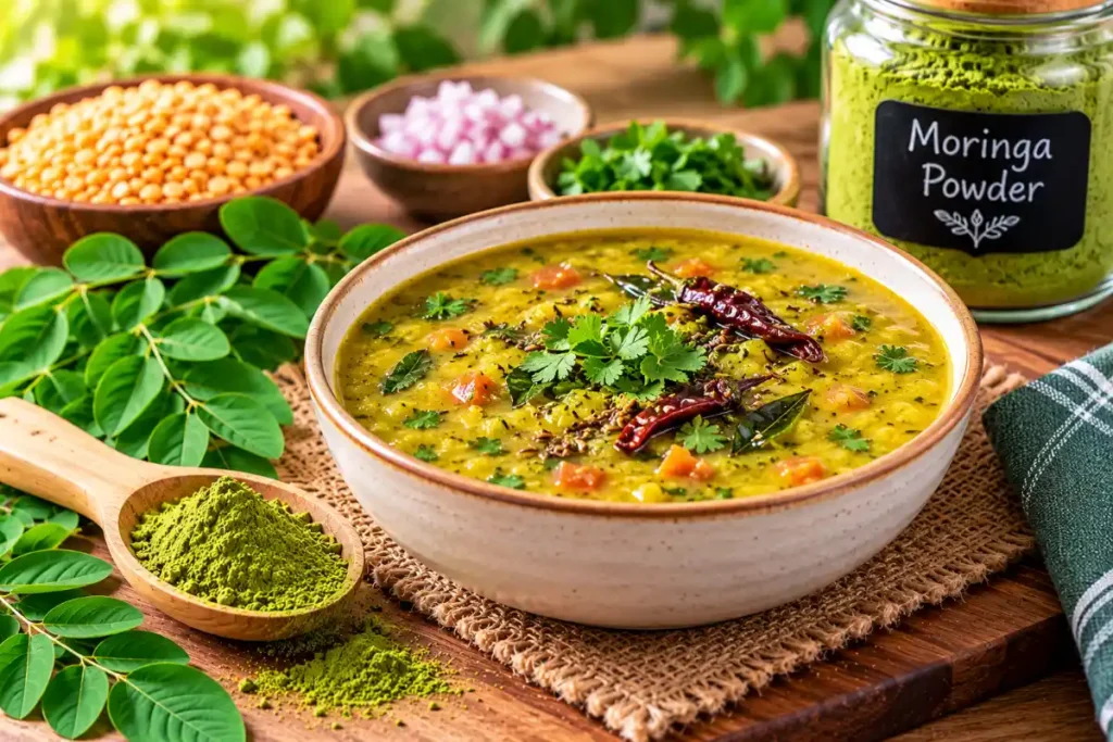 Moringa Powder Recipes: Easy Indian Ways to Use It 2 Moringa powder dal recipe made with homemade dal and spices