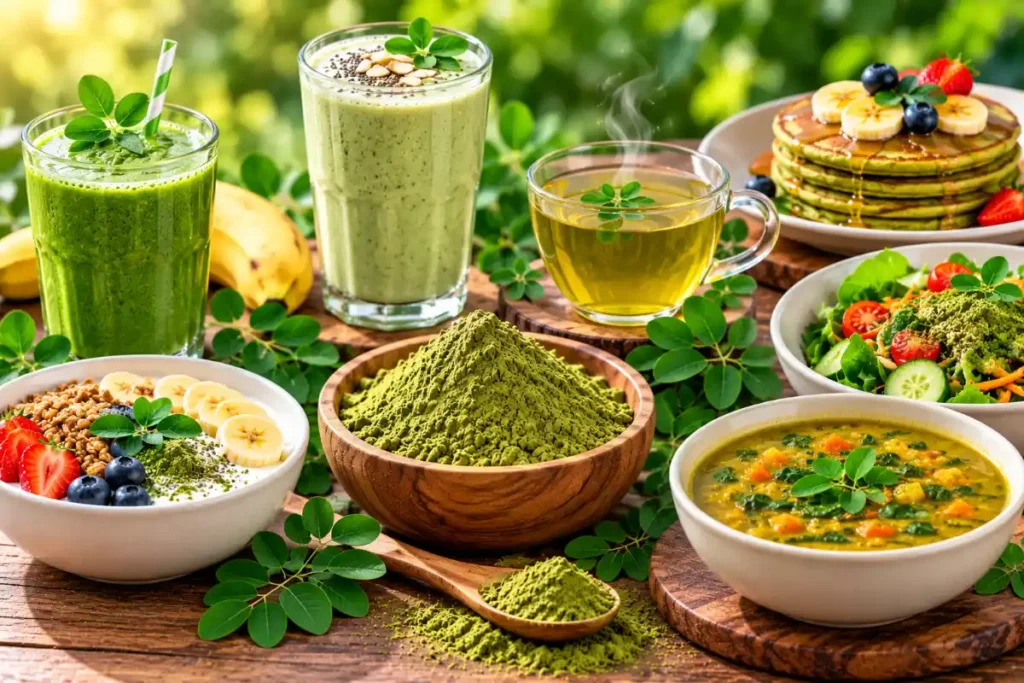 Different ways to use moringa powder in homemade food and drinks