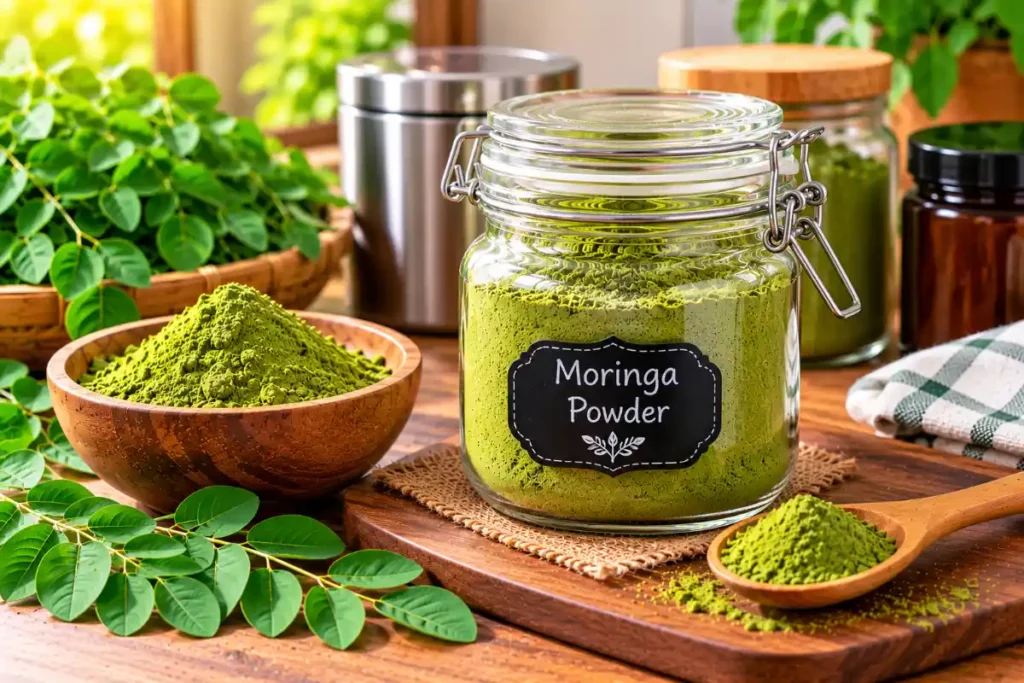 How to Store Moringa Powder: Keep It Dry & Fresh 5 Moringa powder stored safely in an airtight container at home